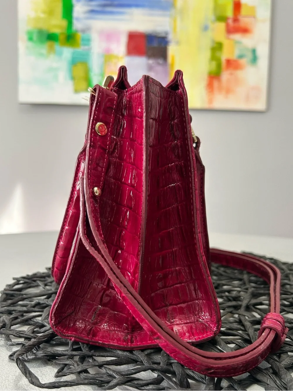 Brahmin La Scala Mini Priscilla Satchel Fuchsia Pink